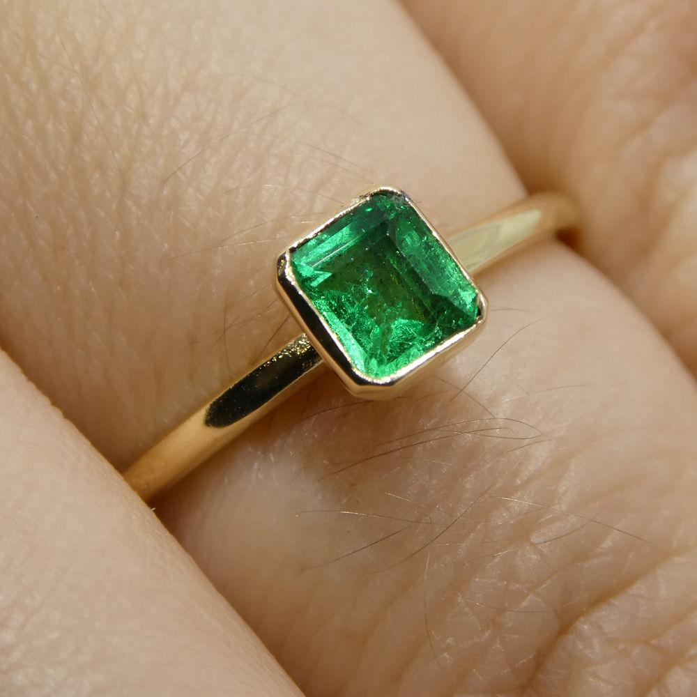 Emerald Stacker Ring set in 10kt Yellow Gold - Skyjems Wholesale Gemstones