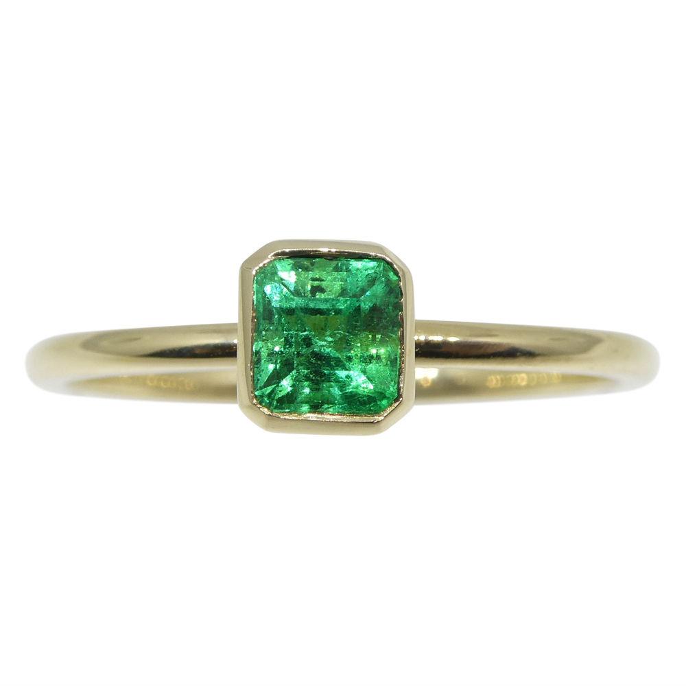 Emerald Stacker Ring set in 10kt Yellow Gold - Skyjems Wholesale Gemstones