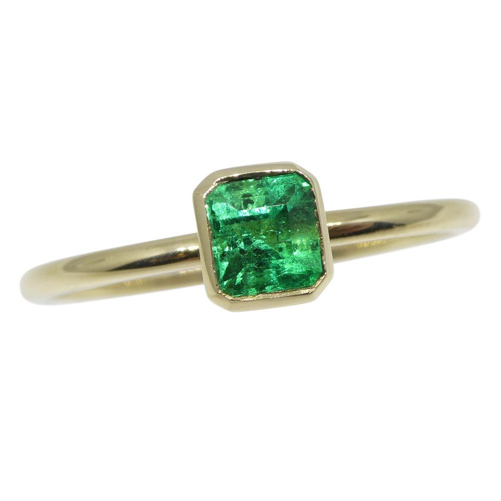 Emerald Stacker Ring set in 10kt Yellow Gold - Skyjems Wholesale Gemstones