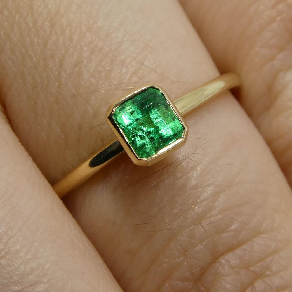 Emerald Stacker Ring set in 10kt Yellow Gold - Skyjems Wholesale Gemstones