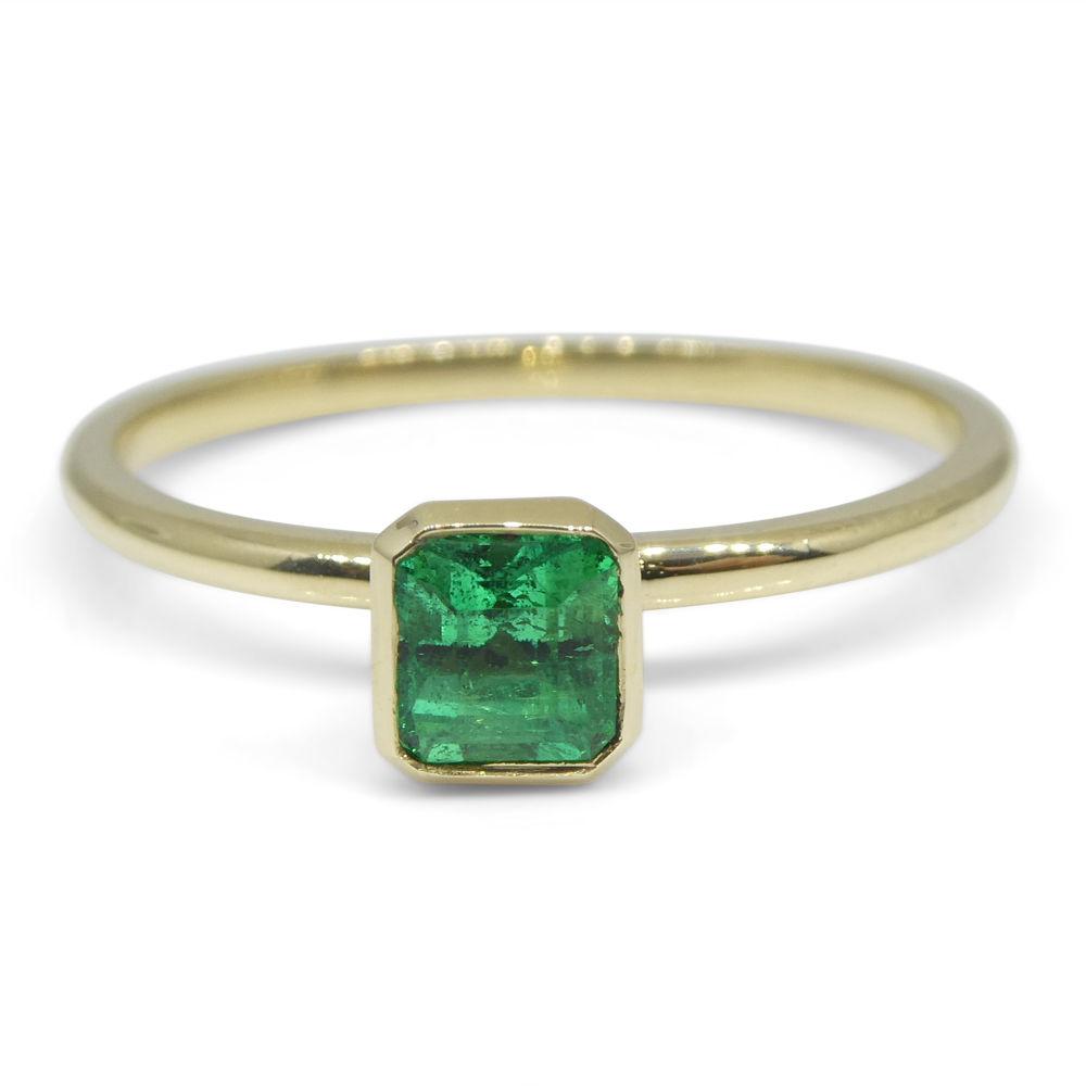 Emerald Stacker Ring set in 10kt Yellow Gold - Skyjems Wholesale Gemstones