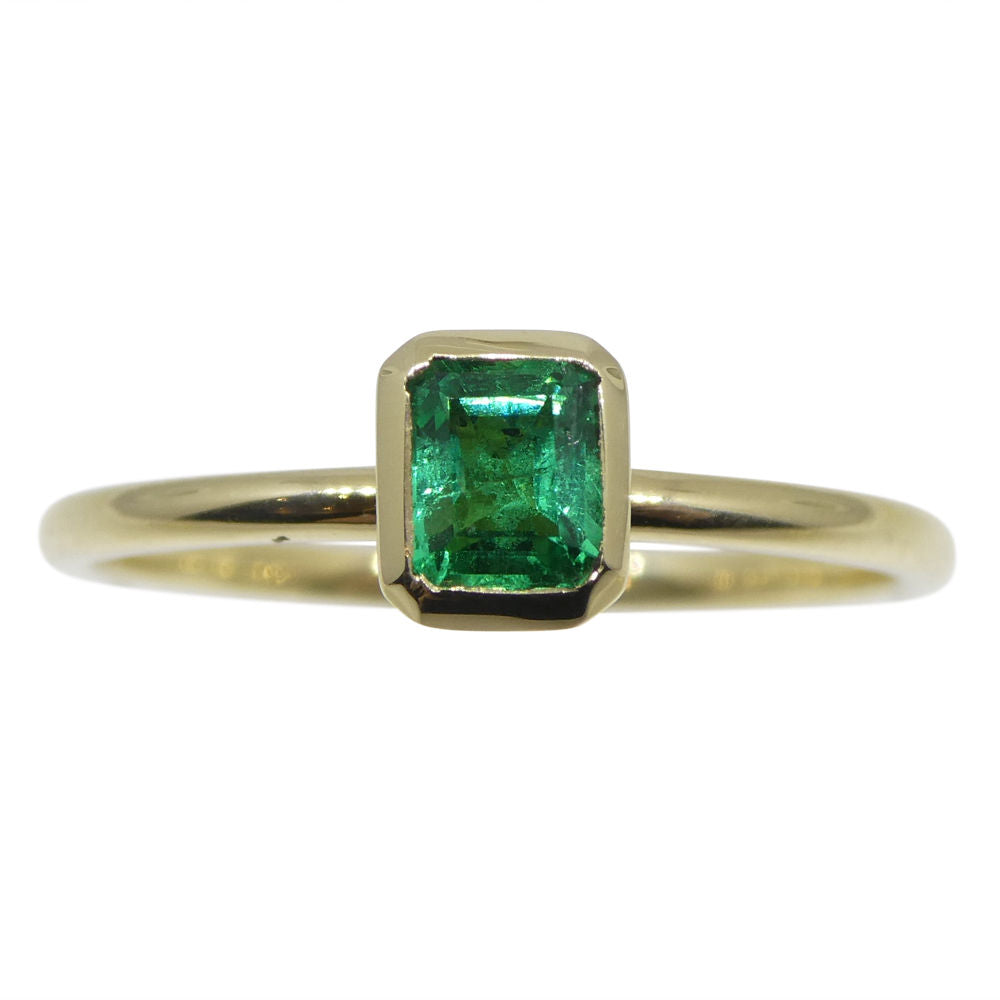 Emerald Stacker Ring set in 10kt Yellow Gold - Skyjems Wholesale Gemstones