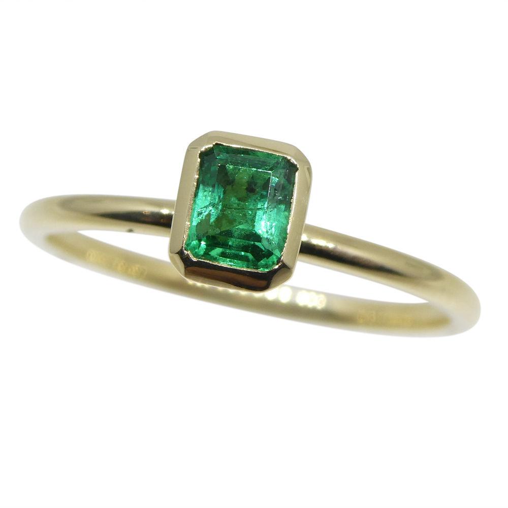 Emerald Stacker Ring set in 10kt Yellow Gold - Skyjems Wholesale Gemstones