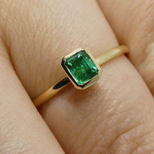 Emerald Stacker Ring set in 10kt Yellow Gold - Skyjems Wholesale Gemstones