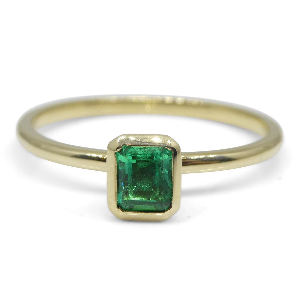 Emerald Stacker Ring set in 10kt Yellow Gold - Skyjems Wholesale Gemstones