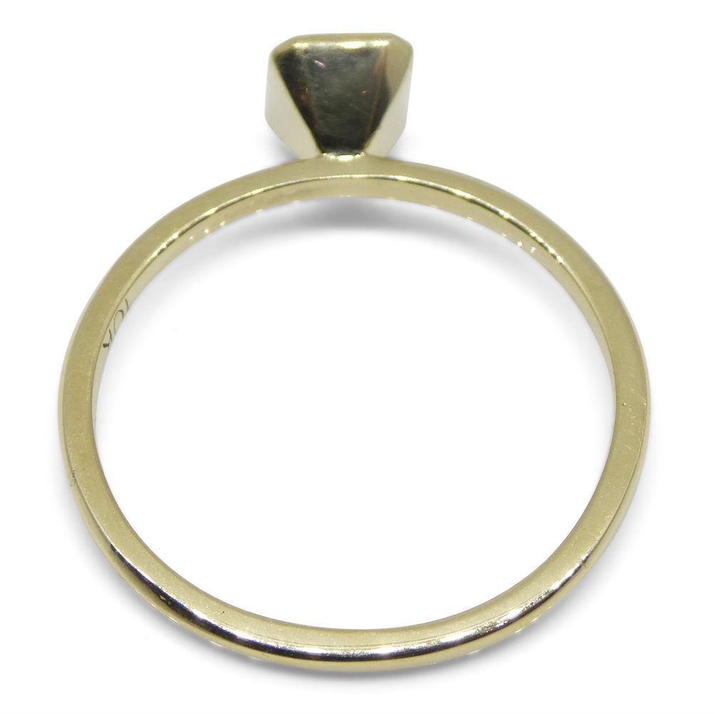 Dainty 10kt Yellow Gold Stacker Ring with Natural Green Colombian Emerald by SkyJems