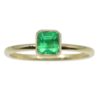 Emerald Stacker Ring set in 10kt Yellow Gold - Skyjems Wholesale Gemstones