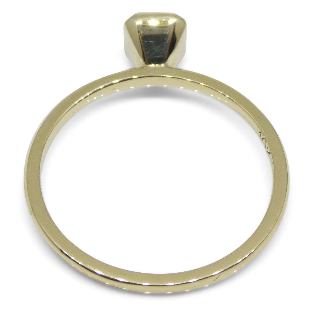 Dainty 10kt Yellow Gold Stacker Ring with Natural Green Colombian Emerald by SkyJems