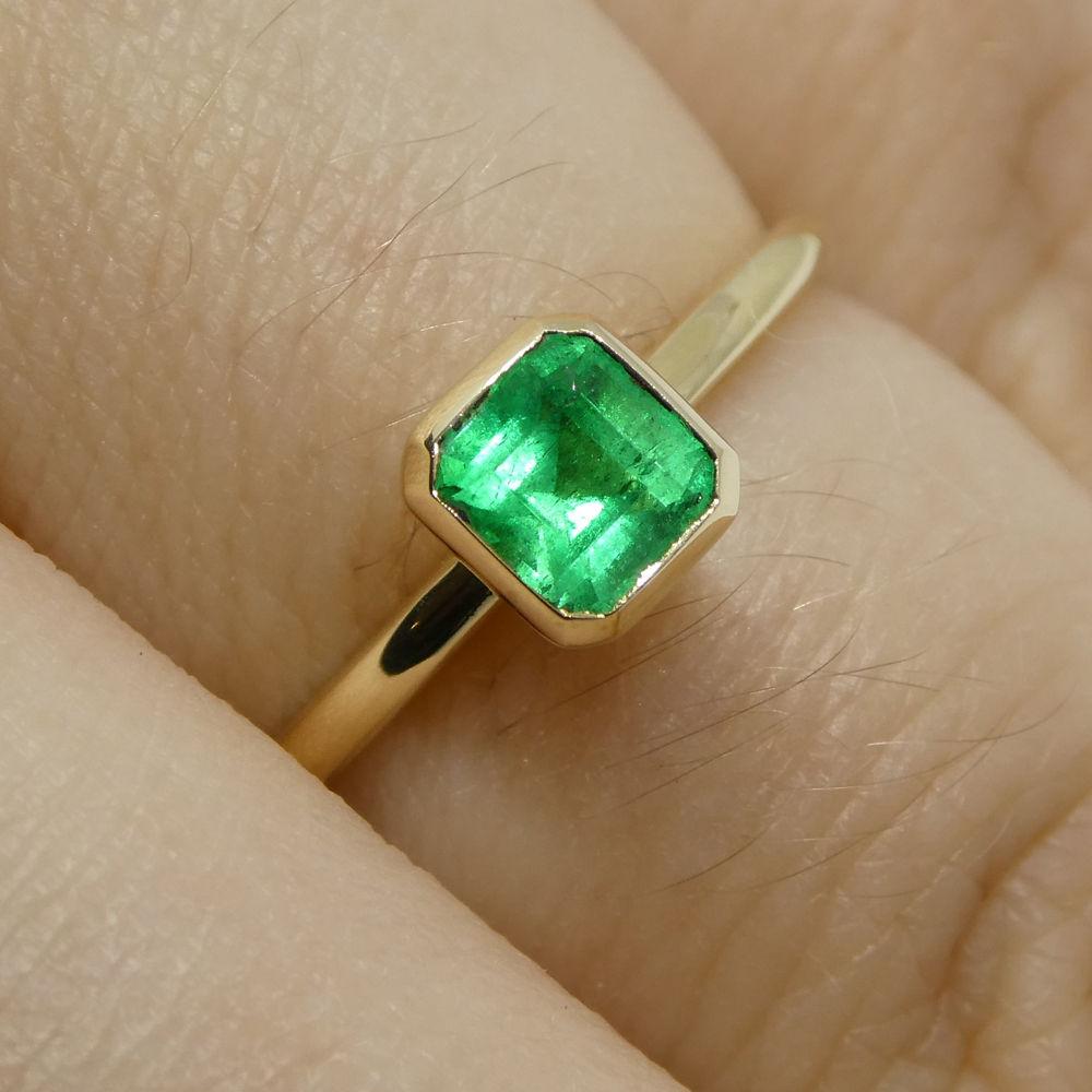 Emerald Stacker Ring set in 10kt Yellow Gold - Skyjems Wholesale Gemstones