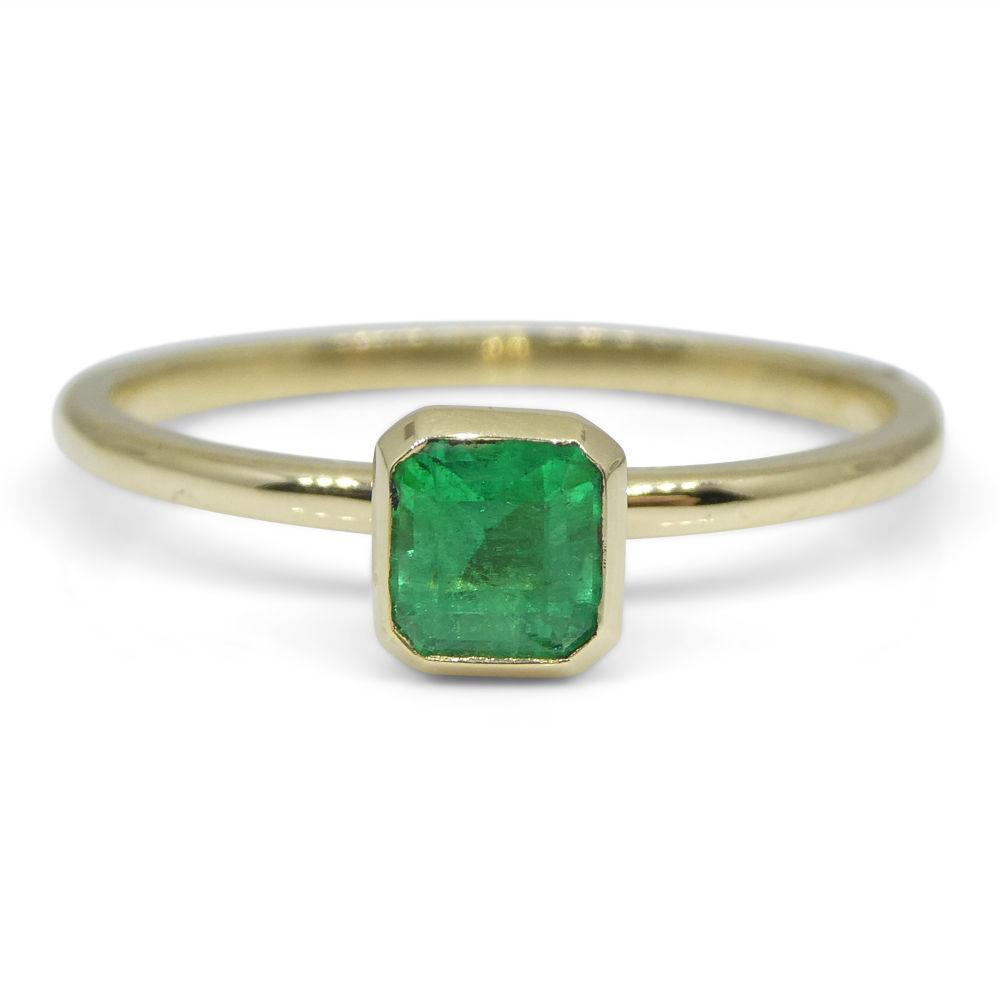 Emerald Stacker Ring set in 10kt Yellow Gold - Skyjems Wholesale Gemstones