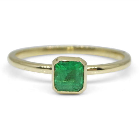 Colombian Emerald Stacker Ring set in 10kt Yellow Gold