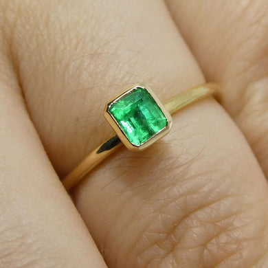 Emerald Stacker Ring set in 10kt Yellow Gold - Skyjems Wholesale Gemstones