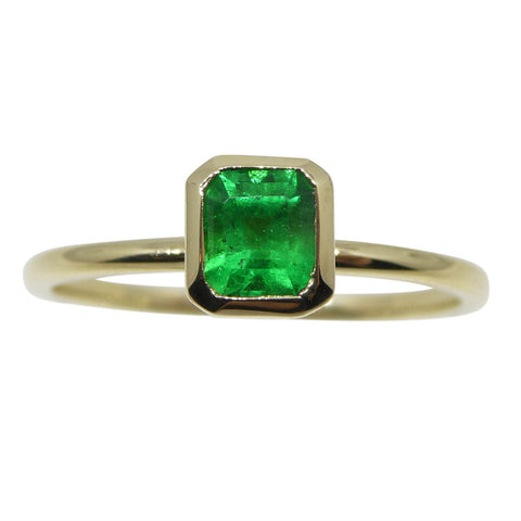 Colombian Emerald Stacker Ring set in 10kt Yellow Gold