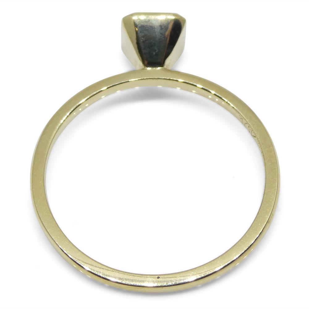 Dainty 10kt Yellow Gold Stacker Ring with Natural Green Colombian Emerald by SkyJems