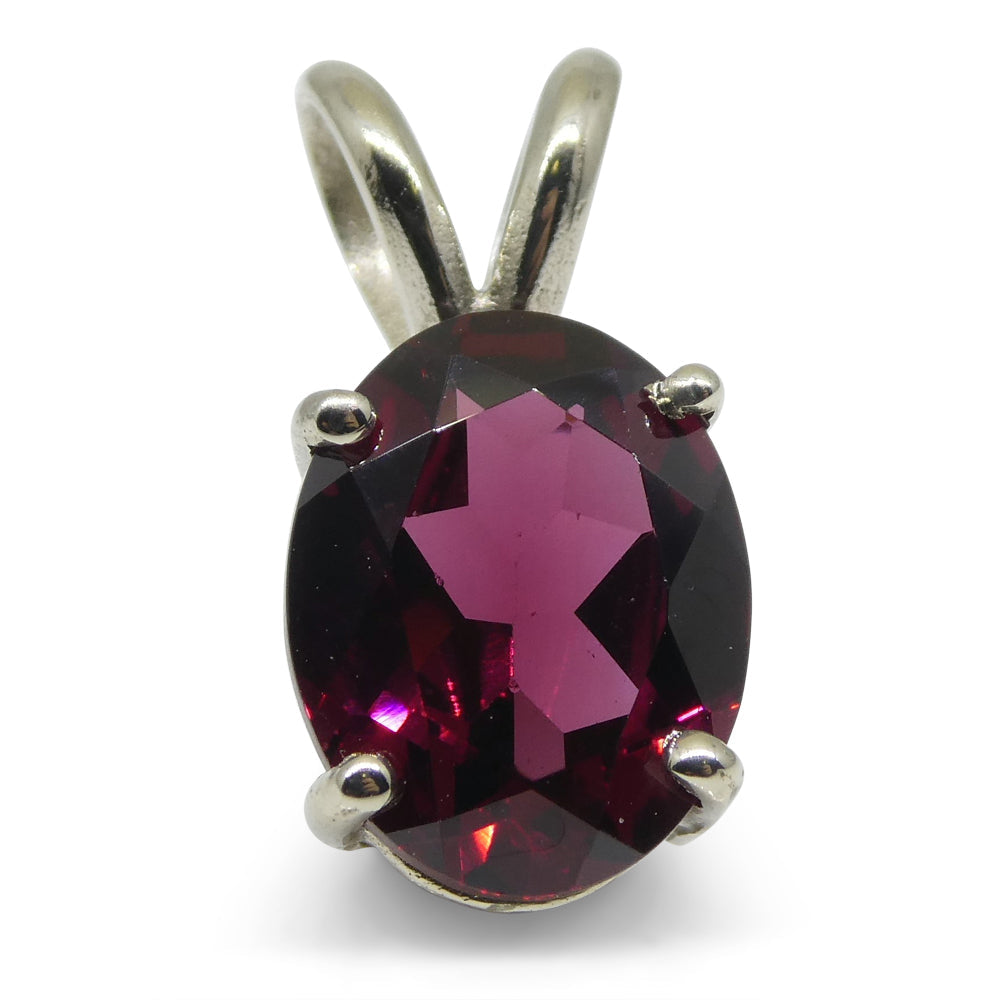 Rhodolite Garnet Pendant set in 14kt White Gold - Skyjems Wholesale Gemstones