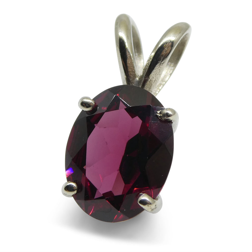 Rhodolite Garnet Pendant set in 14kt White Gold - Skyjems Wholesale Gemstones