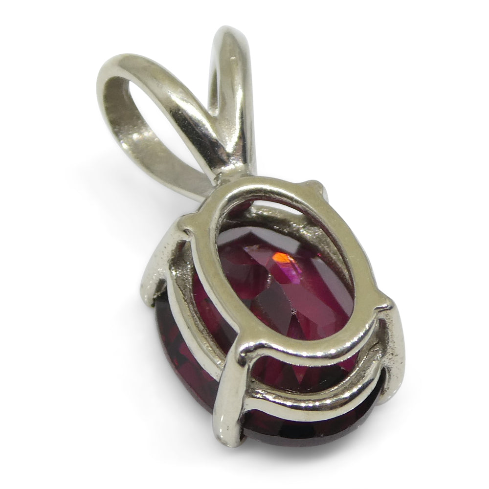 Rhodolite Garnet Pendant set in 14kt White Gold - Skyjems Wholesale Gemstones