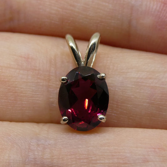 Rhodolite Garnet Pendant set in 14kt White Gold - Skyjems Wholesale Gemstones