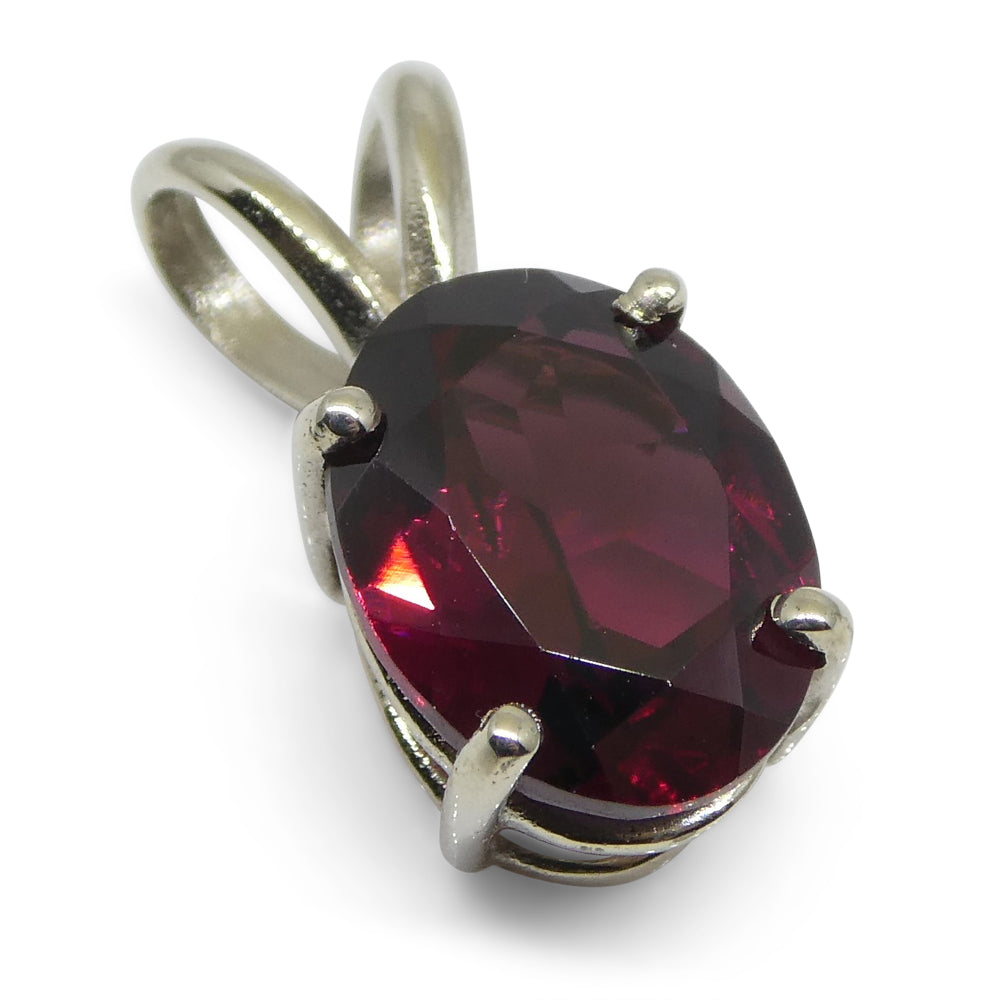 Rhodolite Garnet Pendant set in 14kt White Gold - Skyjems Wholesale Gemstones