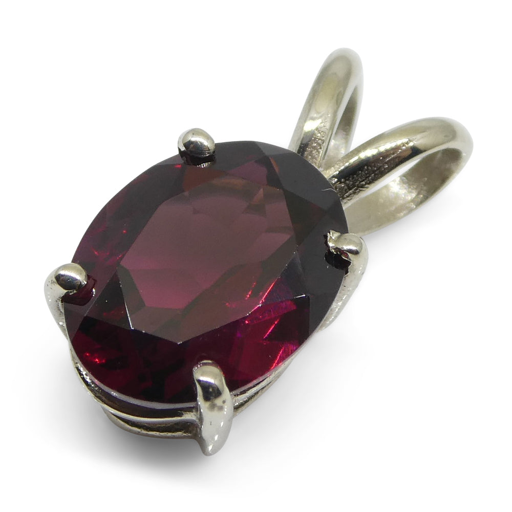 Rhodolite Garnet Pendant set in 14kt White Gold - Skyjems Wholesale Gemstones