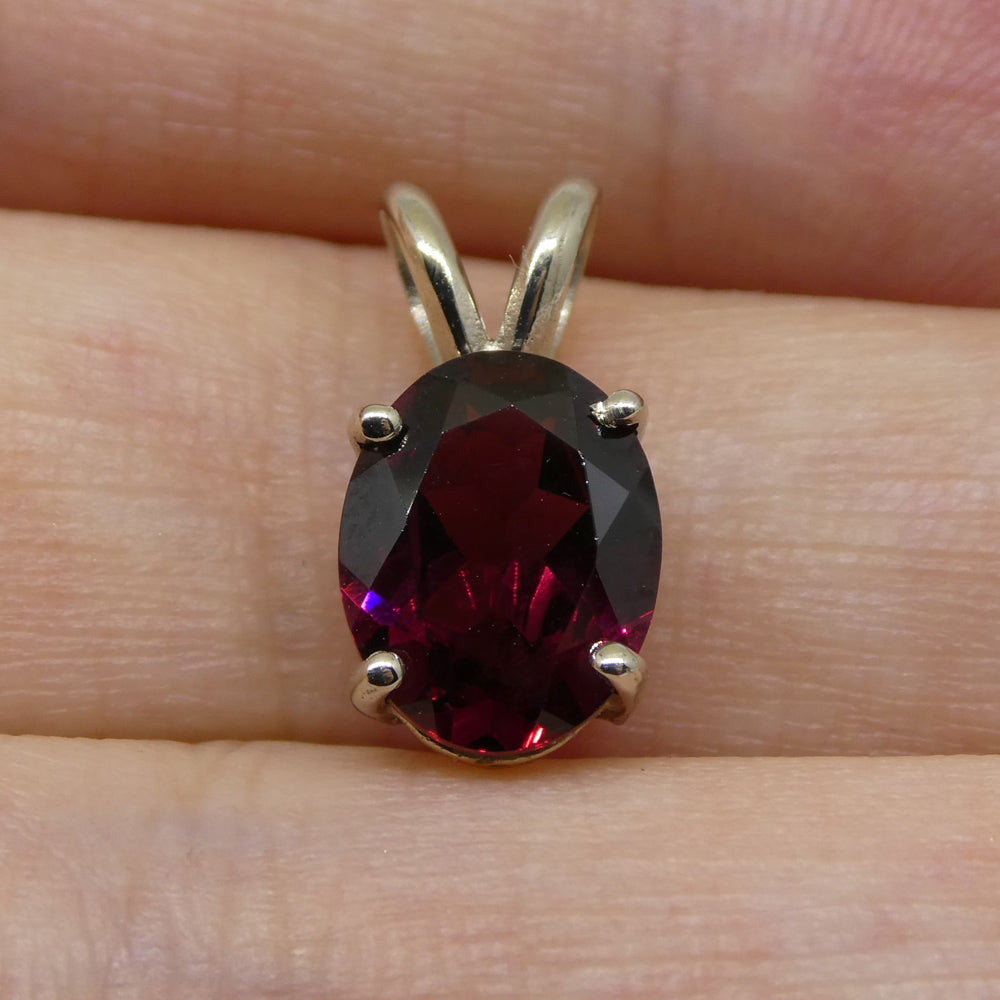 Rhodolite Garnet Pendant set in 14kt White Gold - Skyjems Wholesale Gemstones