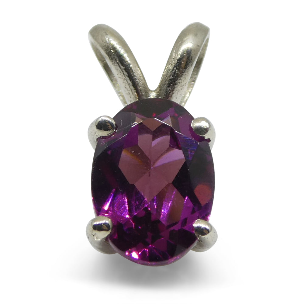 Rhodolite Garnet Pendant set in 14kt White Gold - Skyjems Wholesale Gemstones