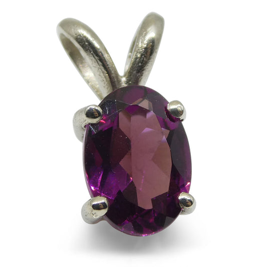 Rhodolite Garnet Pendant set in 14kt White Gold - Skyjems Wholesale Gemstones