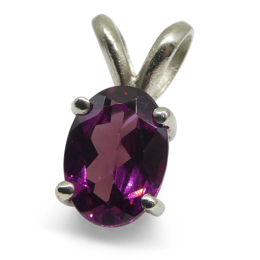 Rhodolite Garnet Pendant set in 14kt White Gold - Skyjems Wholesale Gemstones