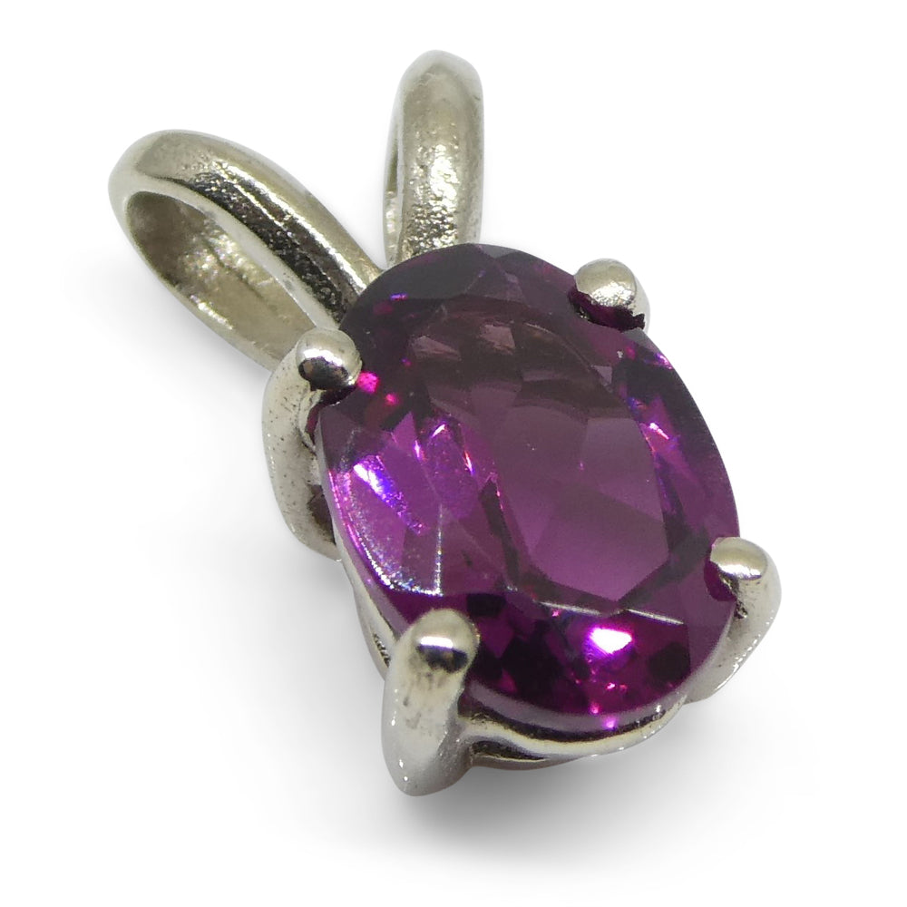 Rhodolite Garnet Pendant set in 14kt White Gold - Skyjems Wholesale Gemstones