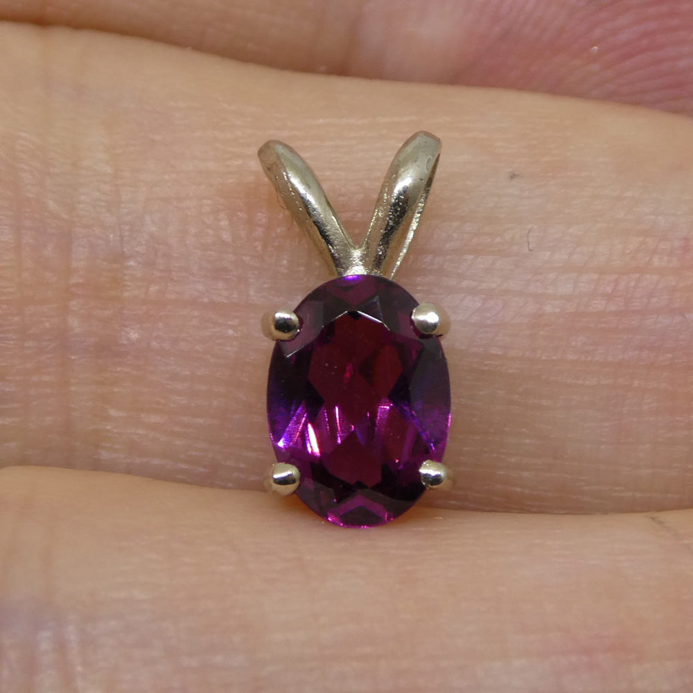 Rhodolite Garnet Pendant set in 14kt White Gold - Skyjems Wholesale Gemstones