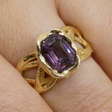 2.66ct Purple Spinel Vine Ring set in 14kt Yellow Gold - Skyjems Wholesale Gemstones
