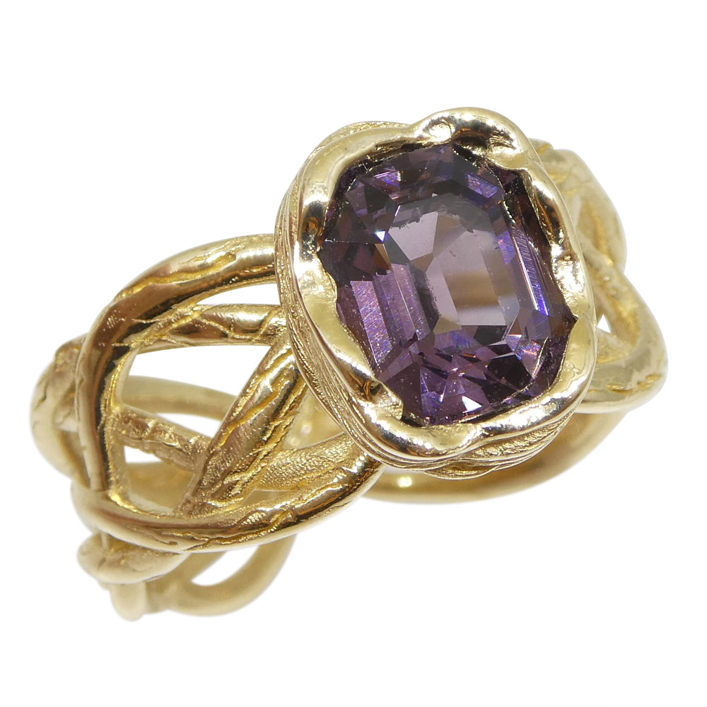 2.66ct Purple Spinel Vine Ring set in 14kt Yellow Gold - Skyjems Wholesale Gemstones