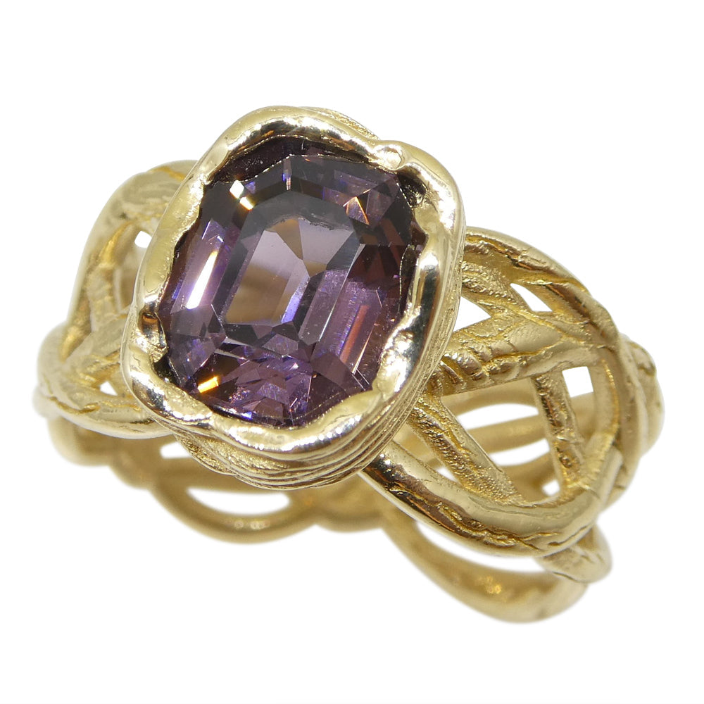 2.66ct Purple Spinel Vine Ring set in 14kt Yellow Gold - Skyjems Wholesale Gemstones