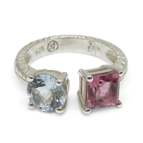 Jessgo X Skyjems, An Ode to Toronto, the TO et Moi Ring. Aquamarine and Tourmaline in 925 Sterling Silver