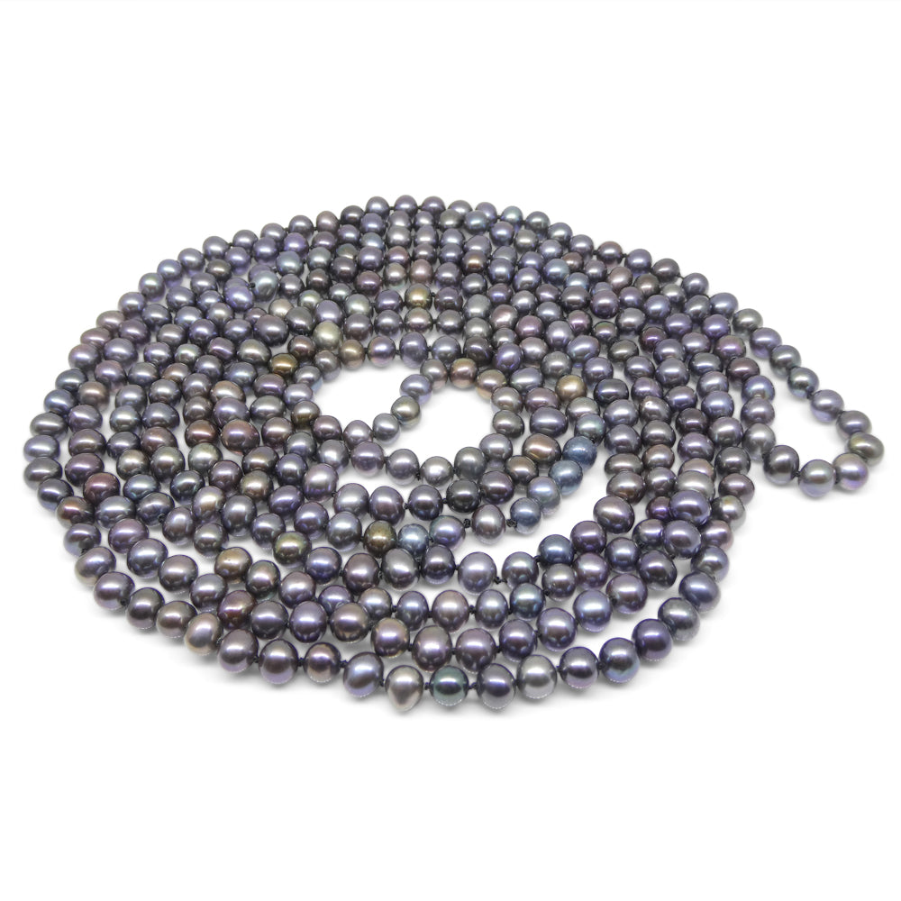 Freshwater Pearl Necklace 5-6mmmm Round Potato Black  $380