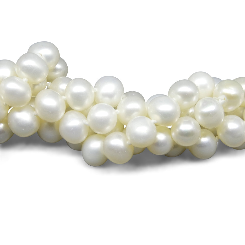 5-6mm White Freshwater Pearl Necklace Opera Length - Skyjems Wholesale Gemstones