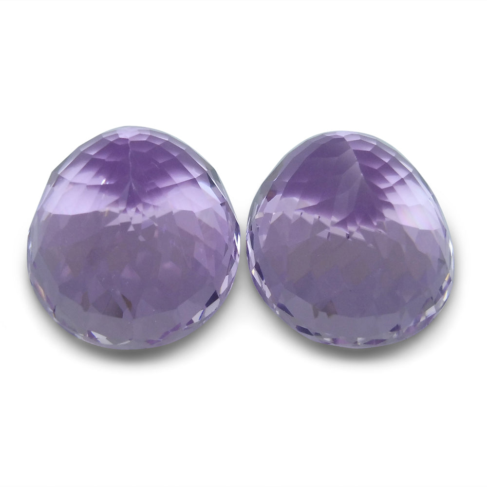 SkyJems 35.07 ct Oval Kunzite Pair from Afghanistan, Slightly Purplish Pink Spodumene Gemstone