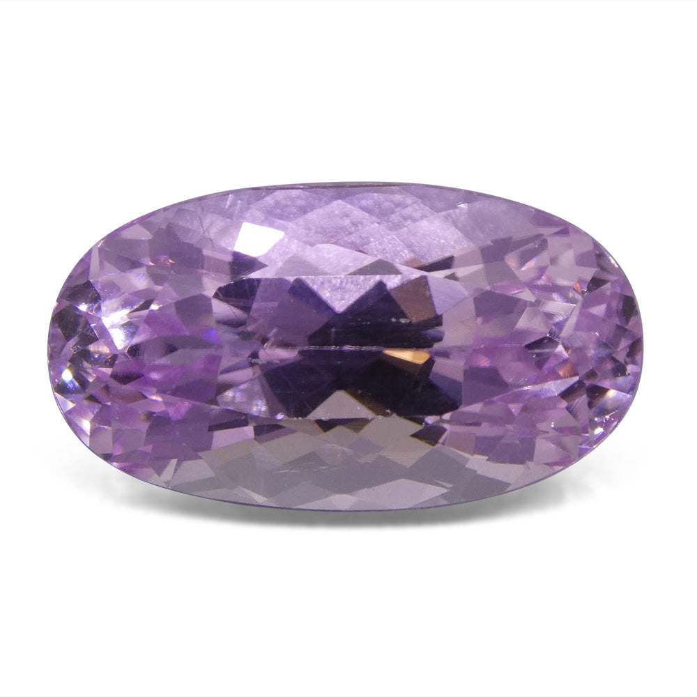 15.98 ct Slightly Purplish Pink Kunzite from Afghanistan, oval mixed cut gemstone by SkyJems Canadian gem specialists