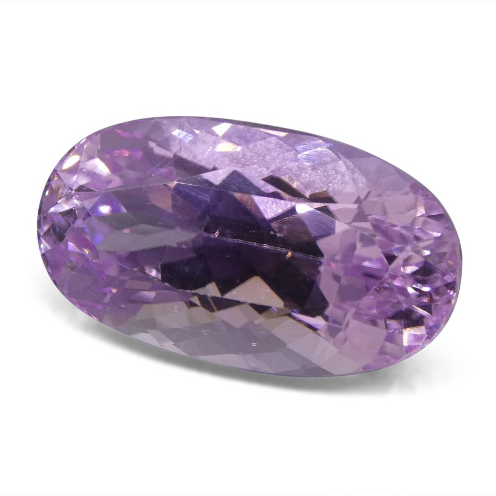 15.98 ct Slightly Purplish Pink Oval Kunzite from Afghanistan, Mixed Cut Single Stone by SkyJems Canadian Gemstone Experts