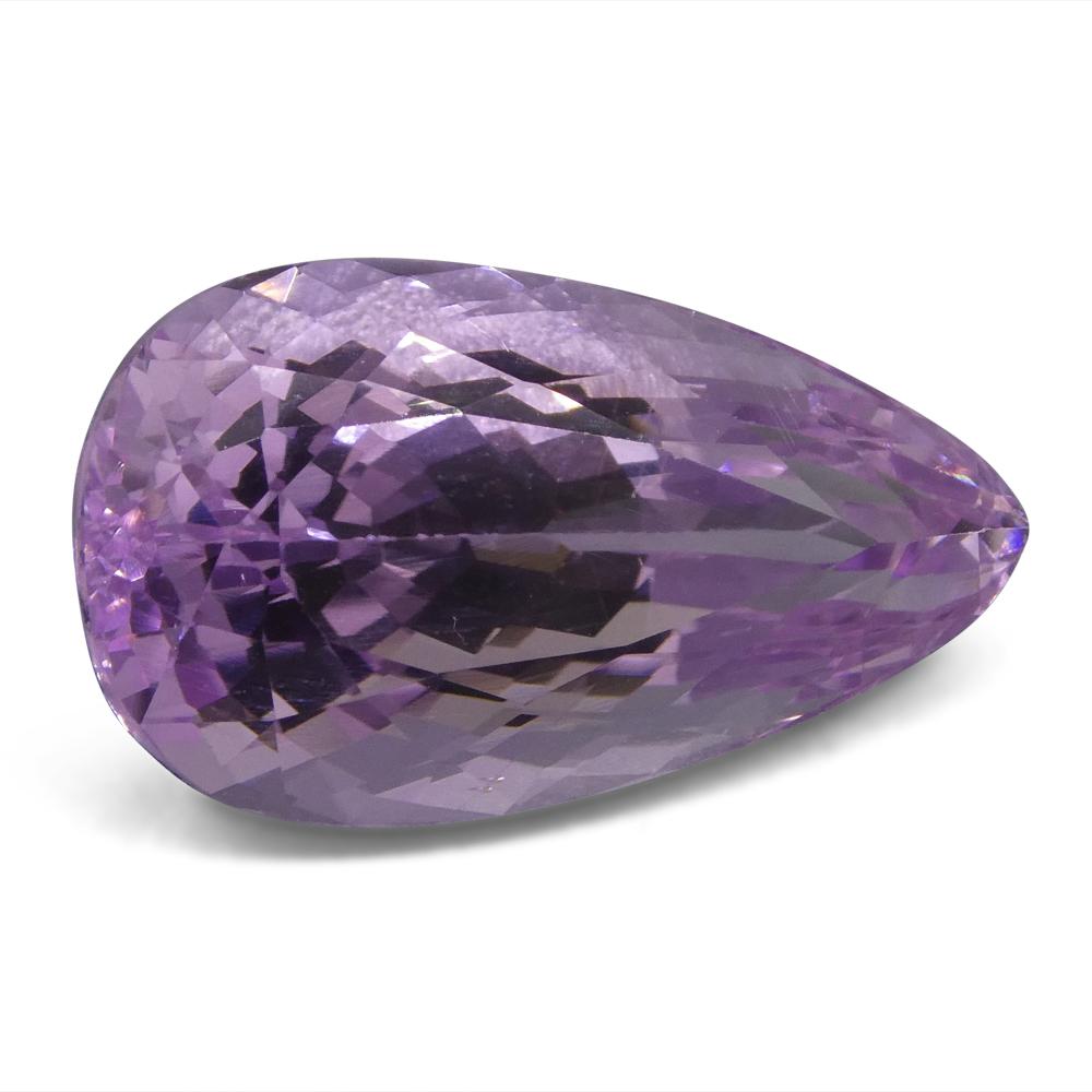 15.66 ct Pear Kunzite from Afghanistan, purplish pink Spodumene gemstone by SkyJems, premium mixed-cut single stone