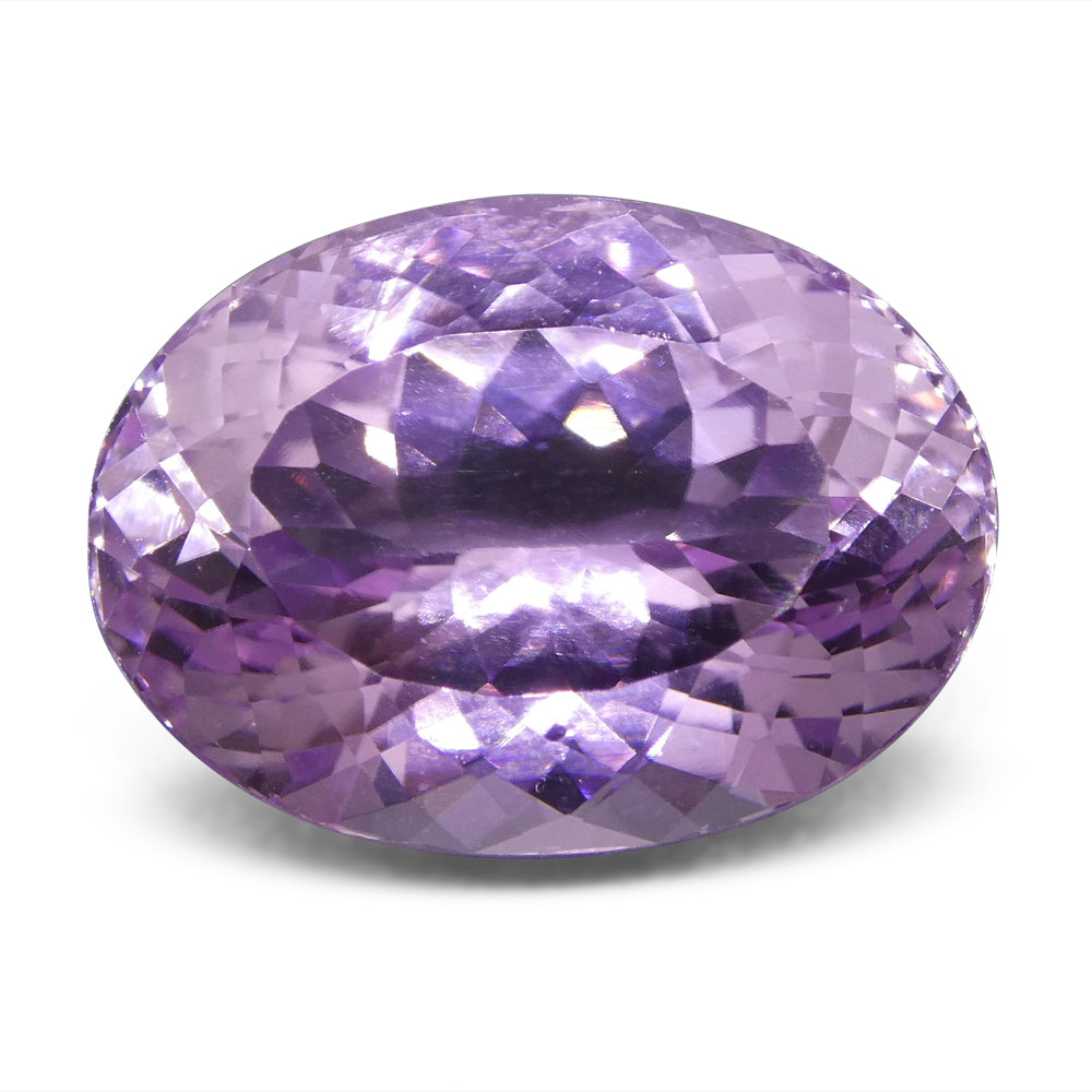 15.95 ct Purplish Pink Oval Kunzite from Afghanistan, Mixed Cut Single Stone by SkyJems Canadian Gemstone Experts