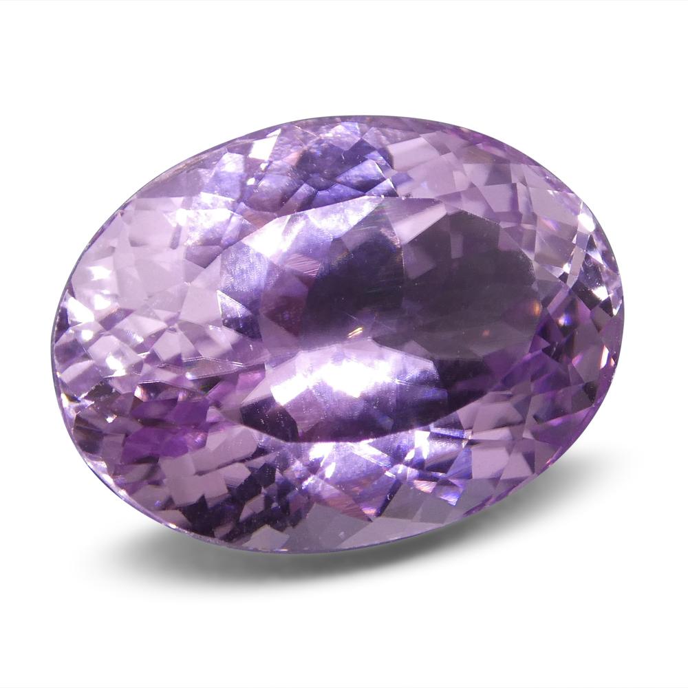15.95 ct Purplish Pink Oval Kunzite from Afghanistan, Mixed Cut Single Stone by SkyJems Canadian Gemstone Experts