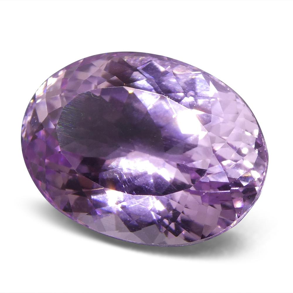 15.95 ct Purplish Pink Oval Kunzite from Afghanistan, Mixed Cut Single Stone by SkyJems Canadian Gemstone Experts