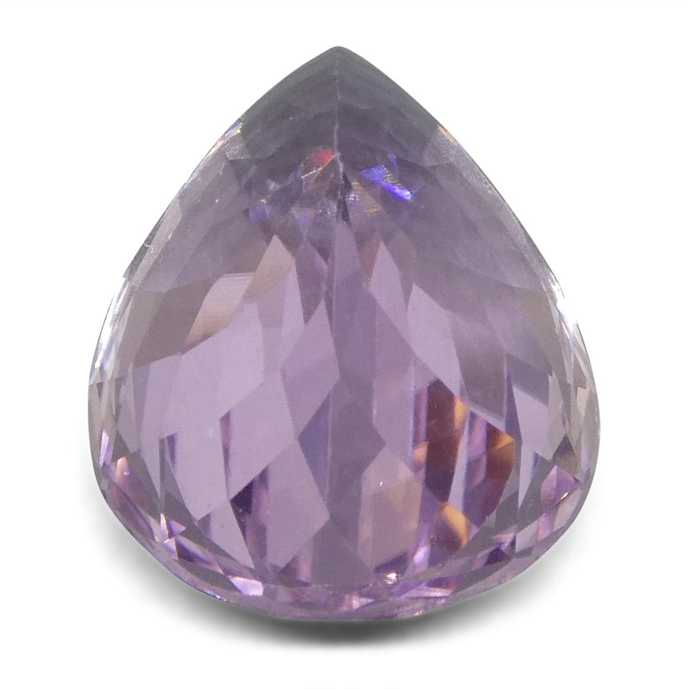16.7 ct Purplish Pink Kunzite from Afghanistan, pear-cut gemstone by SkyJems, rare spodumene with exceptional color and clari