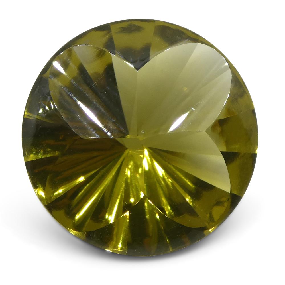 12.67ct Round Lemon Citrine Fantasy/Fancy Cut - Skyjems Wholesale Gemstones