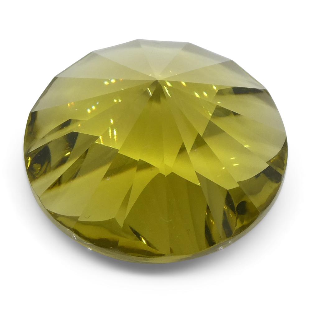 12.67ct Round Lemon Citrine Fantasy Cut from Brazil, vibrant yellow gemstone by SkyJems Canadian gem specialists