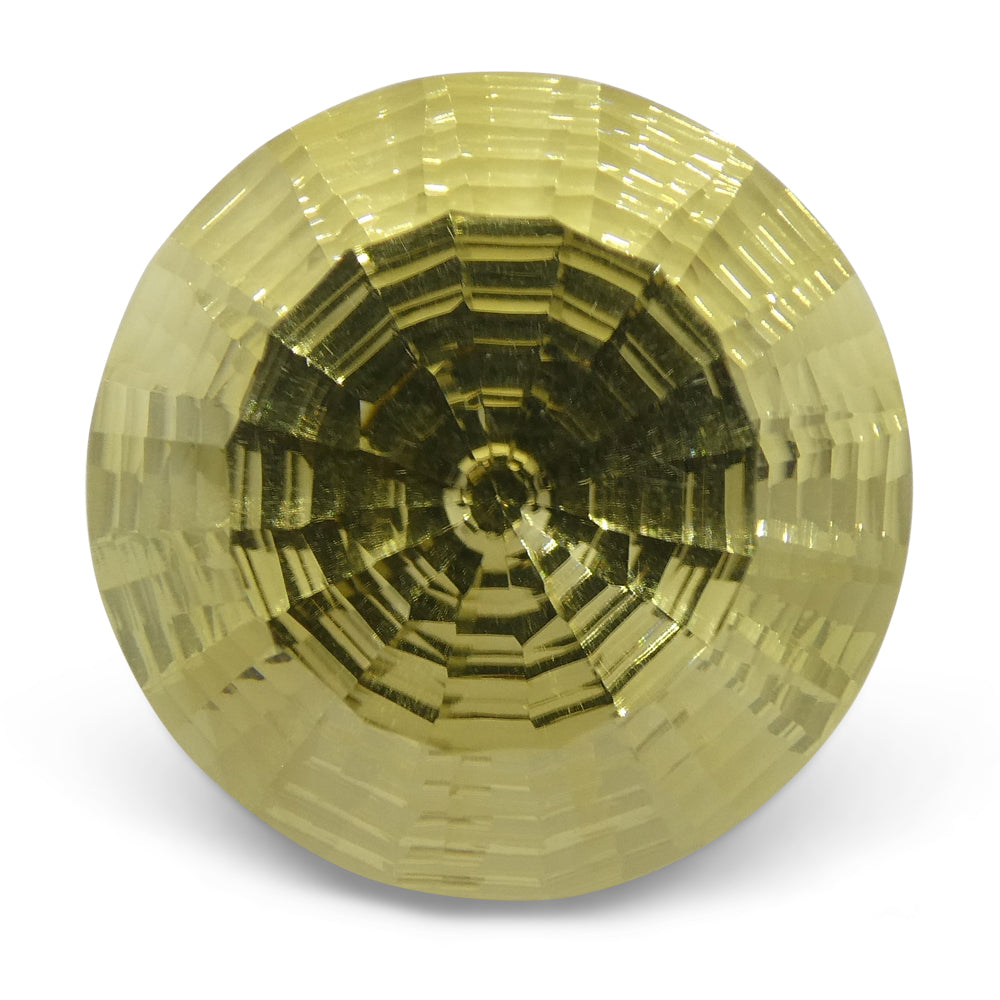 20.62 carat Round Lemon Citrine Fantasy Cut from Brazil, vibrant yellow gemstone by SkyJems Canadian gem specialists