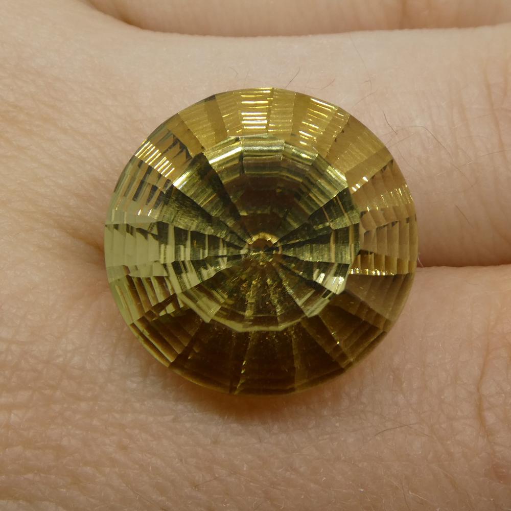 20.62ct Round Lemon Citrine Fantasy/Fancy Cut - Skyjems Wholesale Gemstones