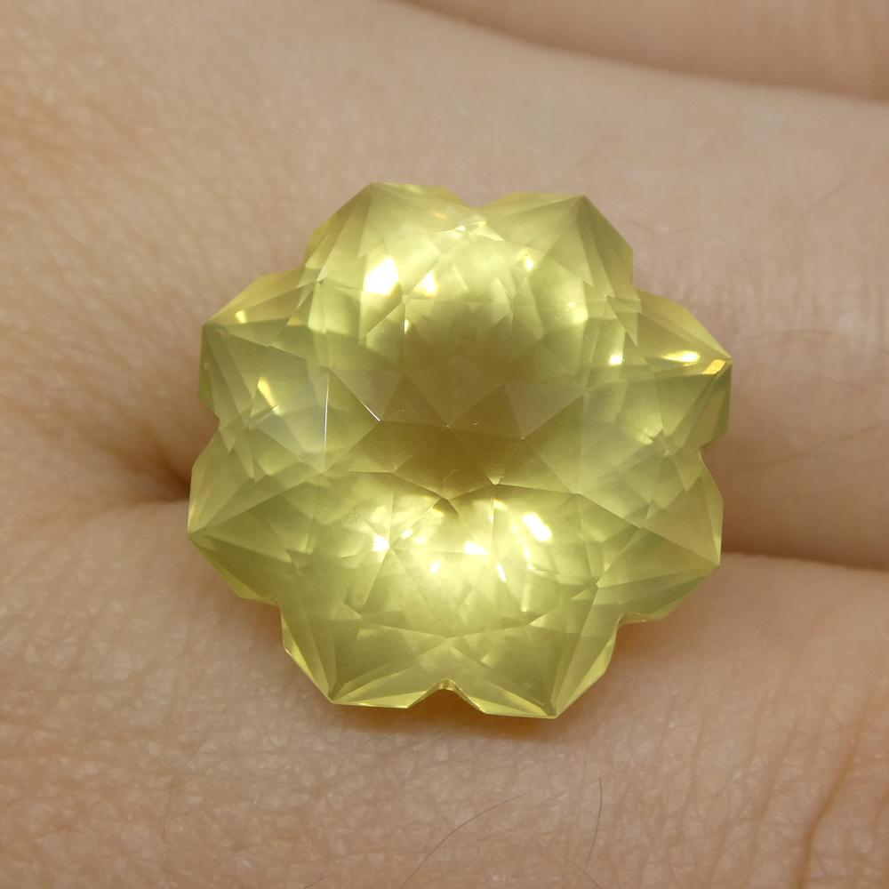 13.98ct Flower Lemon Citrine Fantasy/Fancy Cut - Skyjems Wholesale Gemstones