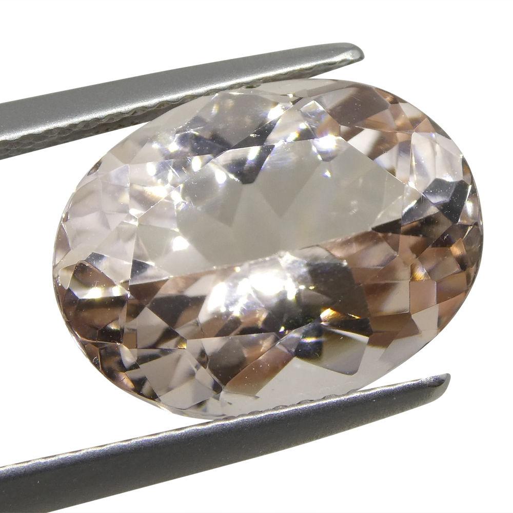 7.46 ct Brazilian Pink-Orange Oval Morganite Gemstone from SkyJems' Rare Beryl Collection
